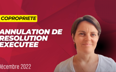 Annulation d’une résolution exécutée en copropriété